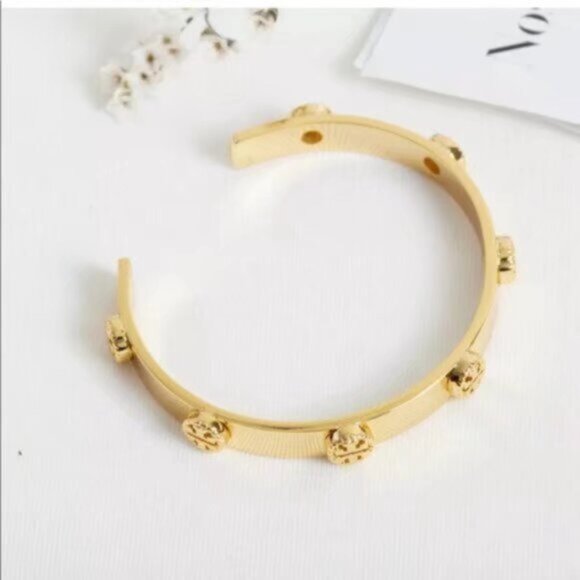 Tory Burch Gold Bracelet with Signature Emblems - Picture 4 of 4